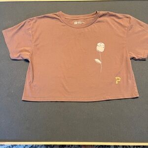 Portland Gear Dusty Pink Oversized Crop Rose Tee